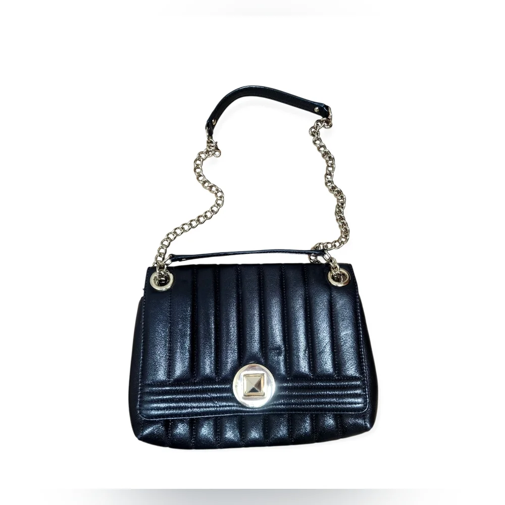 KATE SPADE New York Quilted Leather Evangeline Gold Coast Shoulder Bag Black
